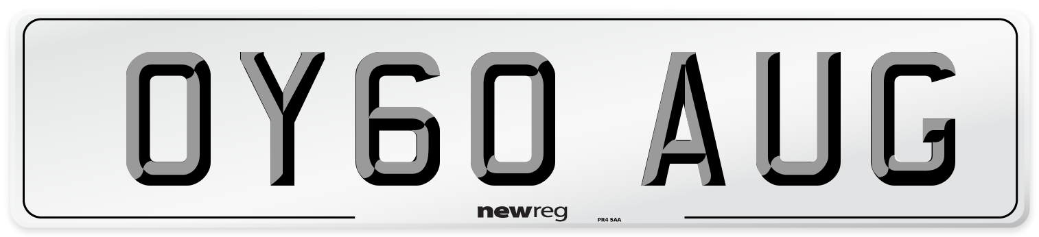 OY60 AUG Number Plate from New Reg